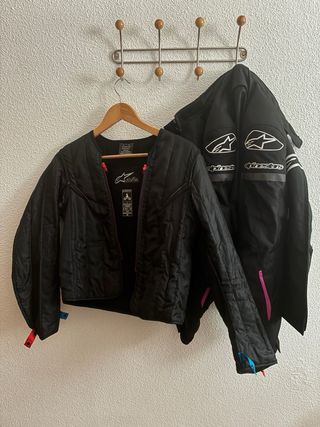 Chaqueta Moto Alpinestars Mujer Negra/Fucsia Talla