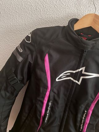 Chaqueta Moto Alpinestars Mujer Negra/Fucsia Talla