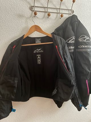 Chaqueta Moto Alpinestars Mujer Negra/Fucsia Talla