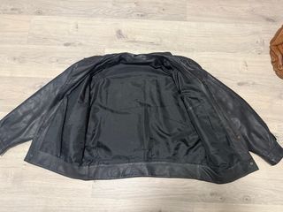 Cazadora Piel Negra Vintage 90s Cuero Auténtico