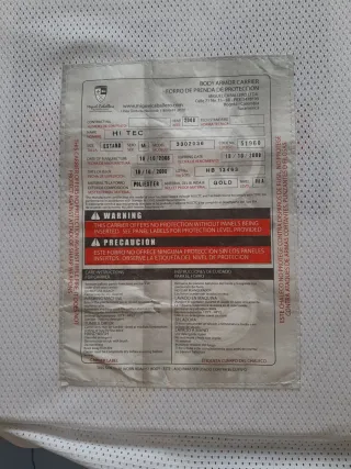 Chaleco antibalas caducado blanco