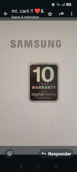 Nevera Samsung 10 años garantía