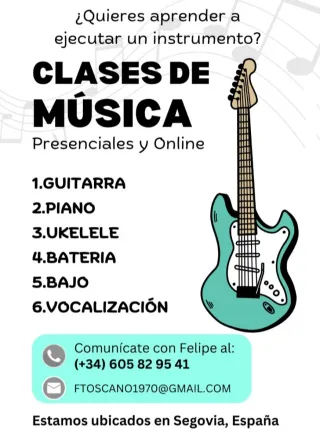 Clases de Música: Guitarra, Piano, Ukelele y mas