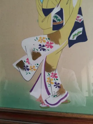 Acuarelas antiguas de Japón (2 piezas)