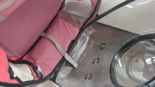 Mochila transportín para gato transparente