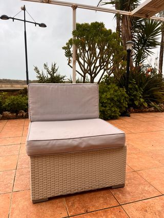 Butaca de jardín mimbre y tela Almar Garden