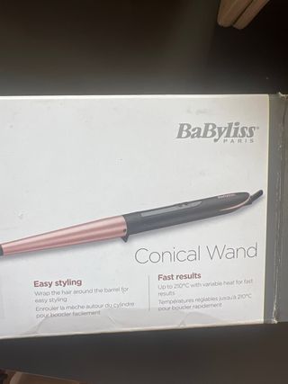Tenacilla rizadora cónica BaByliss rosa y negra