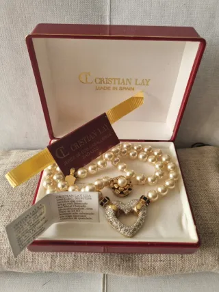 Collar y pendientes perlas bañados oro 24Kt CL
