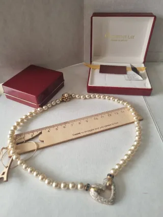 Collar y pendientes perlas bañados oro 24Kt CL