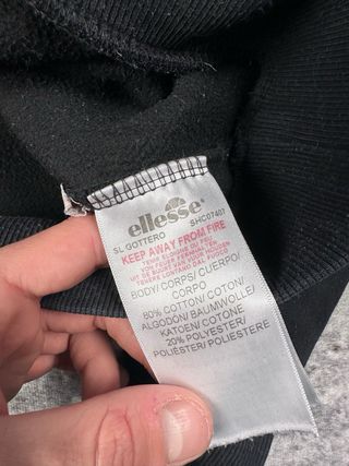 Sudadera Ellesse Negra Logo Grande