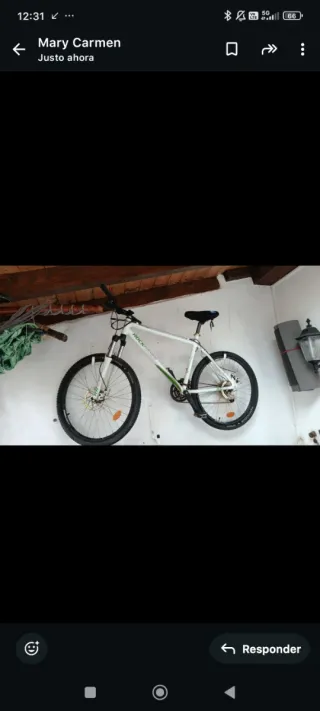 Bicicleta de montaña blanca