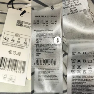 Camicia in raso di viscosa a righe con scollo a V