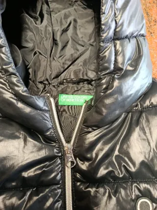 Piumino Benetton nero bimba XL 11 anni