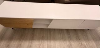 Mueble TV 180cm Blanco y Roble