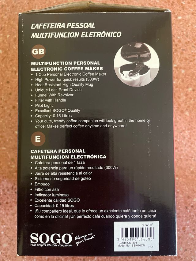 Cafetera SOGO Multifunción SS-010 CM