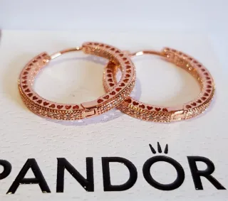 Pendientes Aro Baño Oro Rosado Corazones