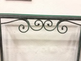 Mesa consola metal y cristal