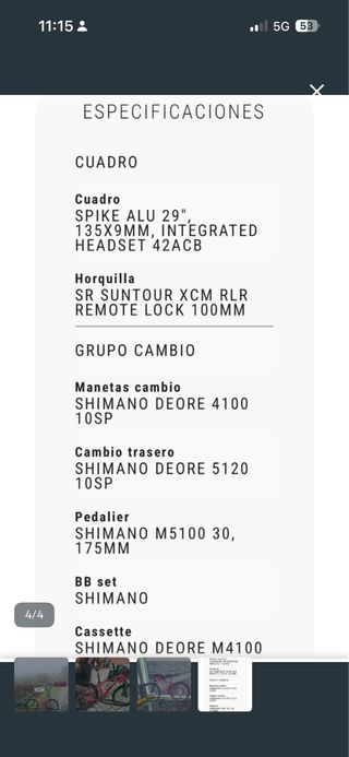 Bicicleta de montaña BH roja talla M