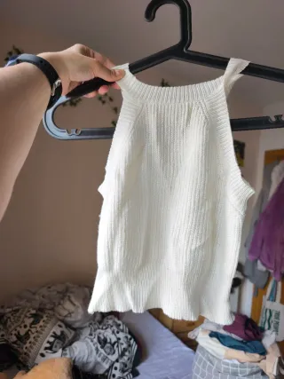 Top blanco de punto