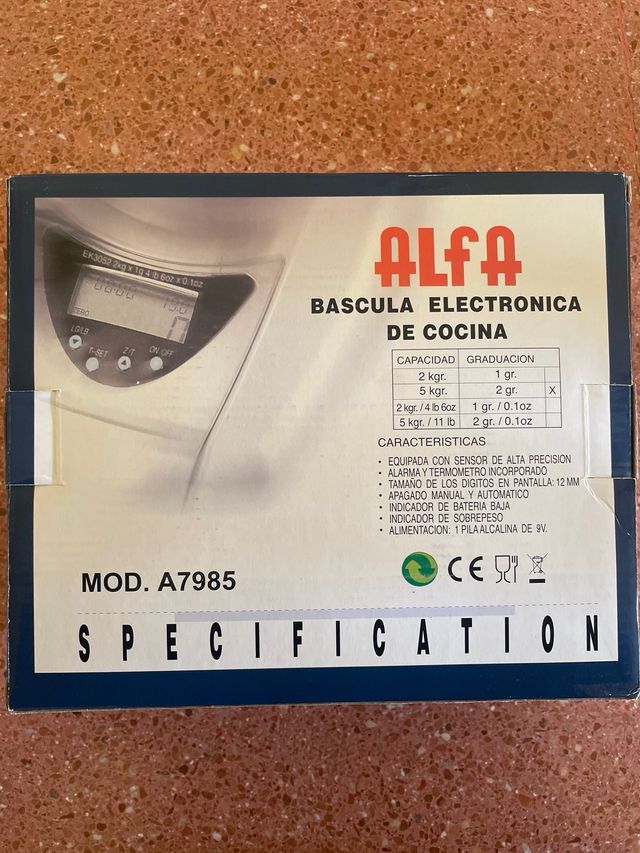 Báscula Cocina Alfa Electrónica Nueva