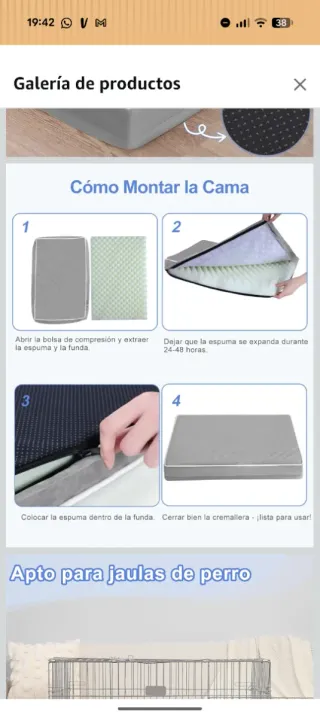 Cama para mascotas Ksiia Beige/Gris