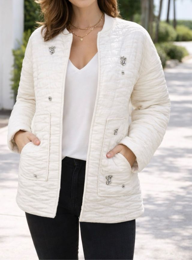 Zara chaqueta Joya Marfil Talla S-XS