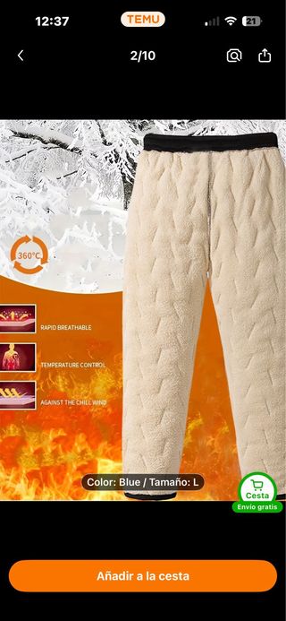 Pantalones de chándal gruesos invierno azul XXXL