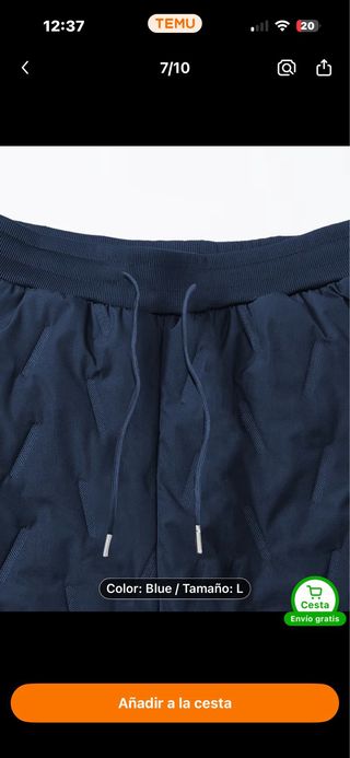 Pantalones de chándal gruesos invierno azul XXXL