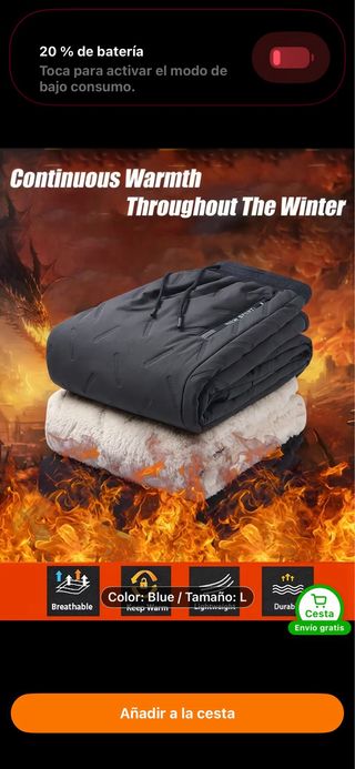 Pantalones de chándal gruesos invierno azul XXXL