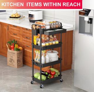 Carrito de almacenamiento 4 niveles con cajón