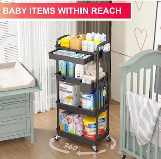 Carrito de almacenamiento 4 niveles con cajón