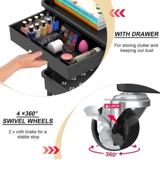 Carrito de almacenamiento 4 niveles con cajón