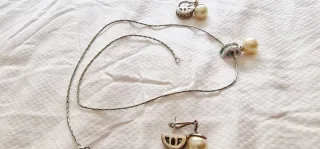 Juego Majorica collar y pendientes perla