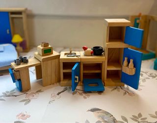 Muebles Cocina Casa Muñecas Madera