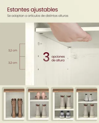 Banco Zapatero 6 Compartimentos VASAGLE LSB036W02