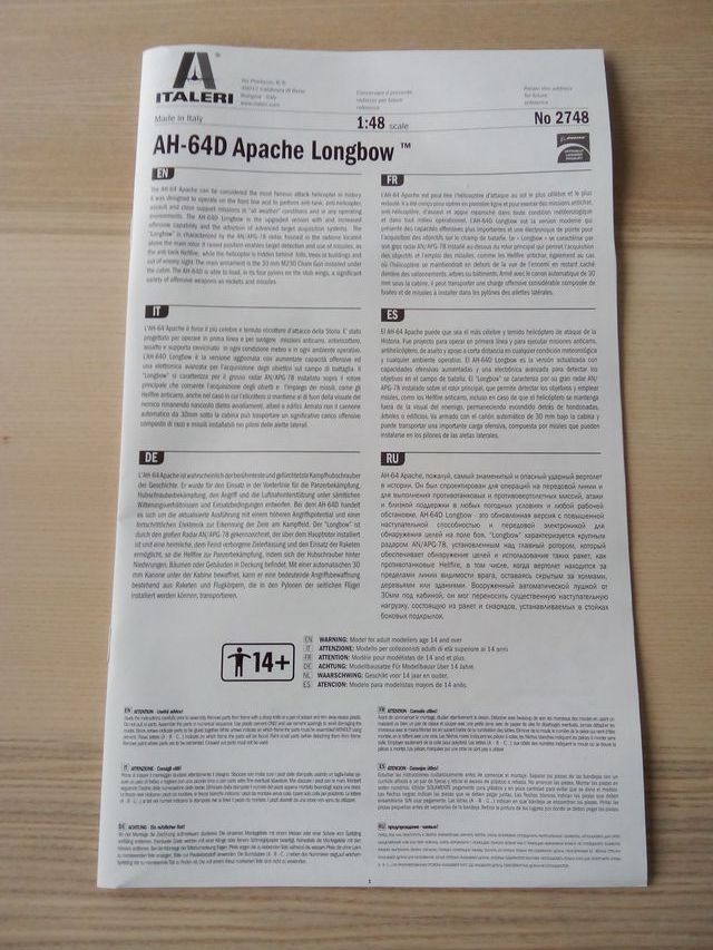 AH-64D APACHE LONGBOW MAQUETA ITALERI 1/48