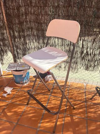 Silla alta plegable metal y madera