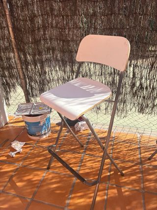 Silla alta plegable metal y madera