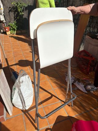 Silla alta plegable metal y madera