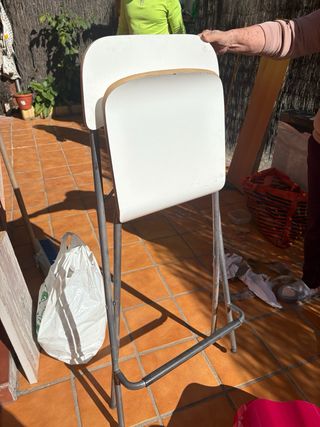 Silla alta plegable metal y madera