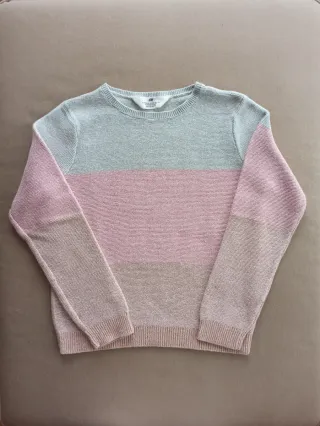Jersey H&M rayas rosa y gris