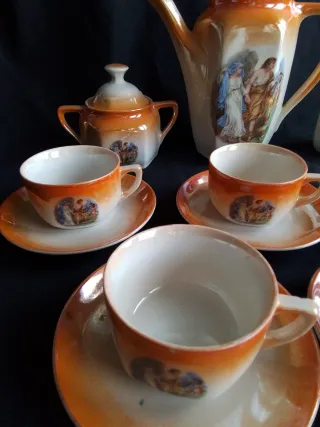 Juego de café Modernista antiguo