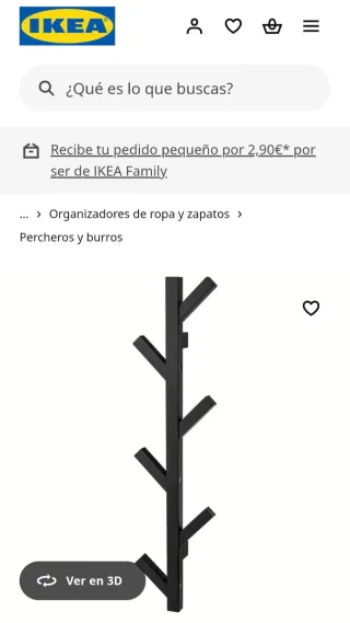 Perchero de pared Ikea Tjusig