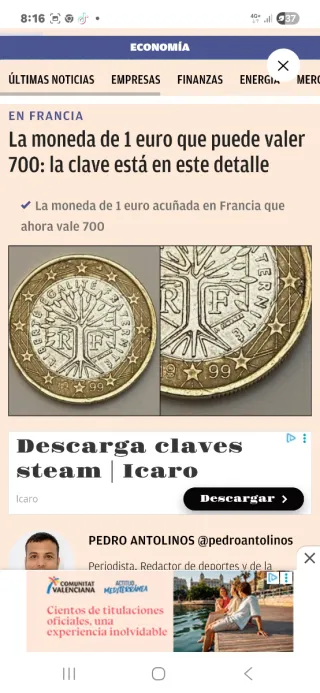 Moneda 1 Euro Árbol de la Vida 1999