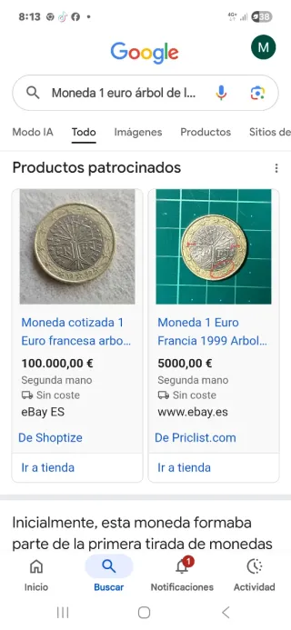 Moneda 1 Euro Árbol de la Vida 1999