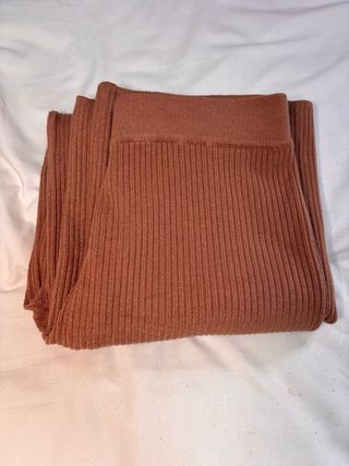 Pantalón punto ancho marrón talla única