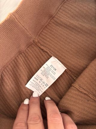 Pantalón punto ancho marrón talla única