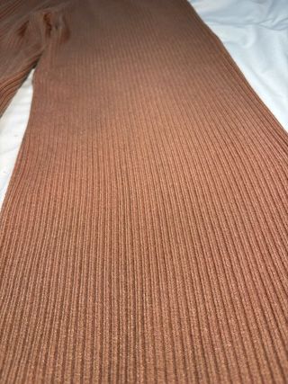 Pantalón punto ancho marrón talla única