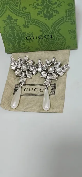 Pendientes Gucci Perla Plata