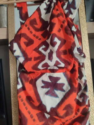 Vestido largo Zara verano estampado étnico naranja